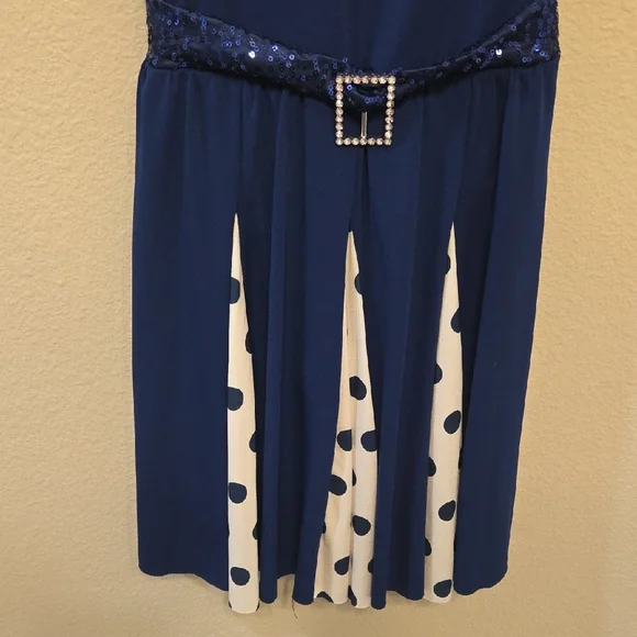 Weissman Stylish Blue and White Polka Dot Kids Dress Costume - Picture 4 of 8